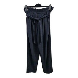 IRO Womens 38 Paperbag Waist Belted High-Rise Dress Pants Black EUC‎ Designer